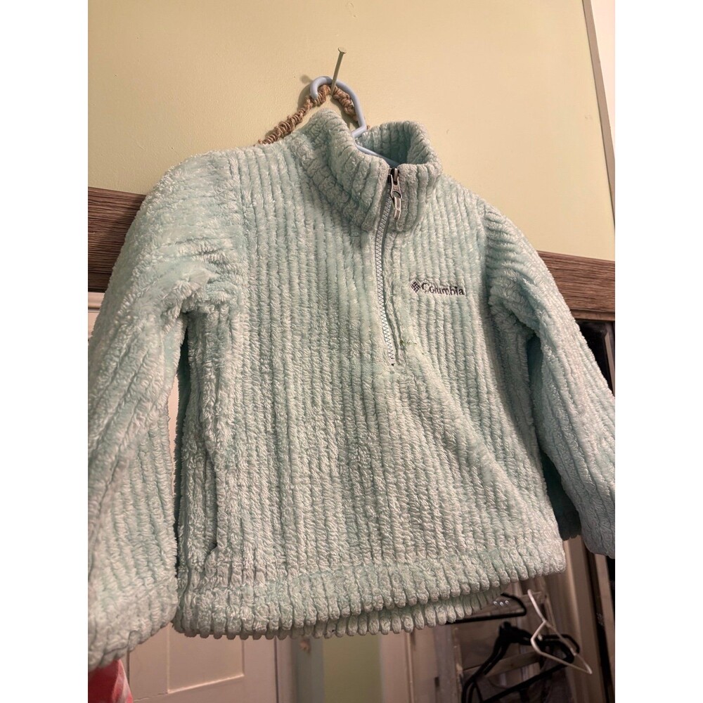 Columbia girls size 4t light blue fleece pullover coat jacket